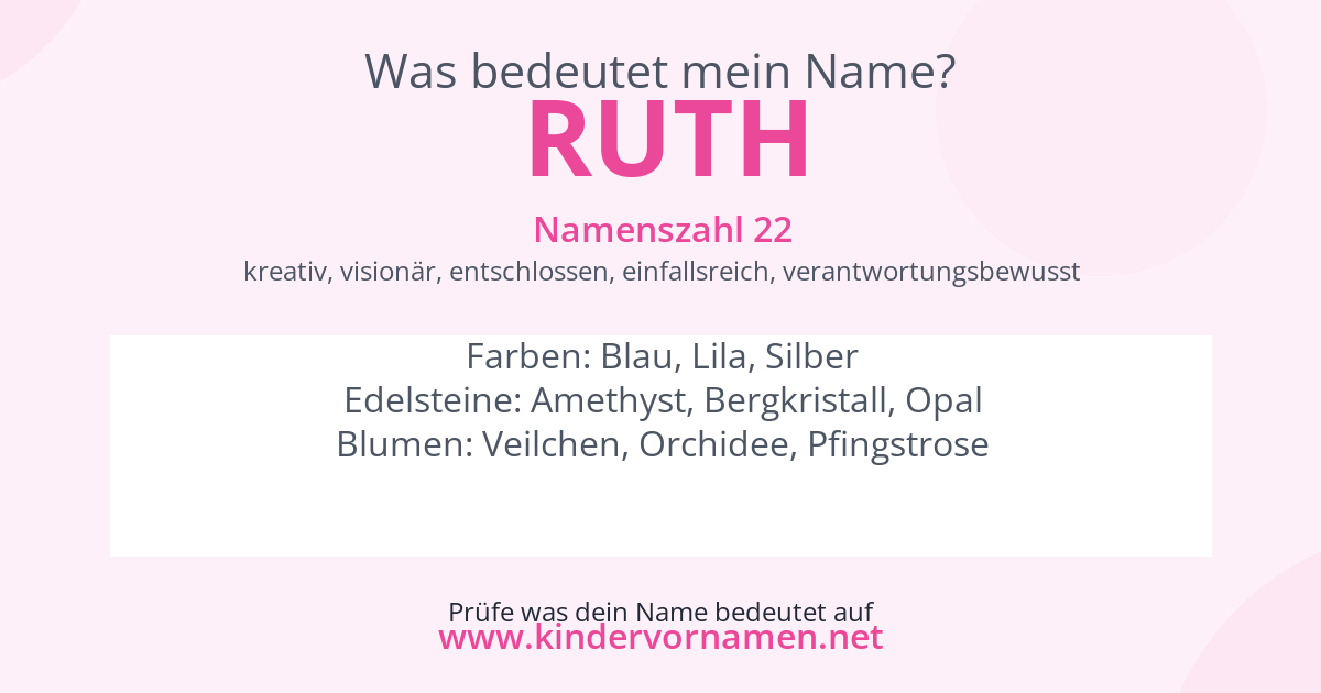 Was bedeutet der Name Ruth?