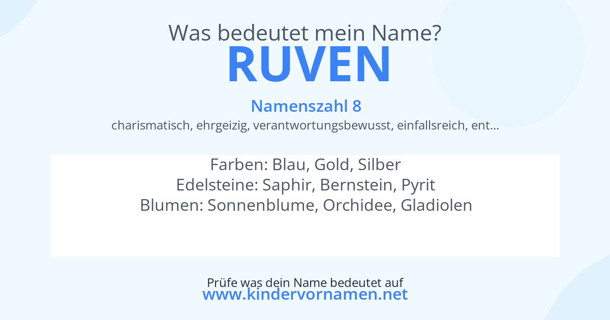 Was bedeutet der Name Ruven?