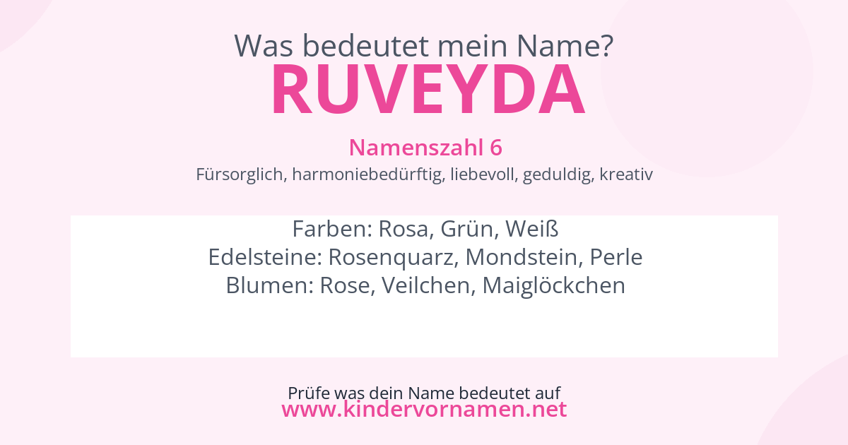 Was bedeutet der Name Ruveyda?