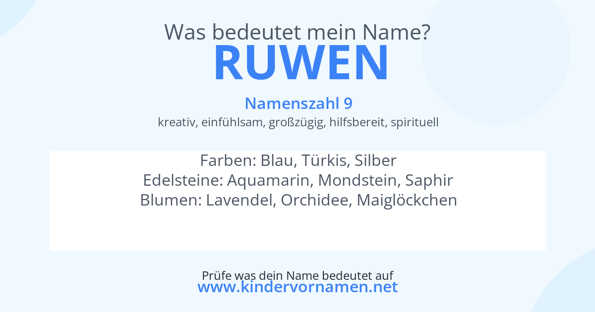 Was bedeutet der Name Ruwen?