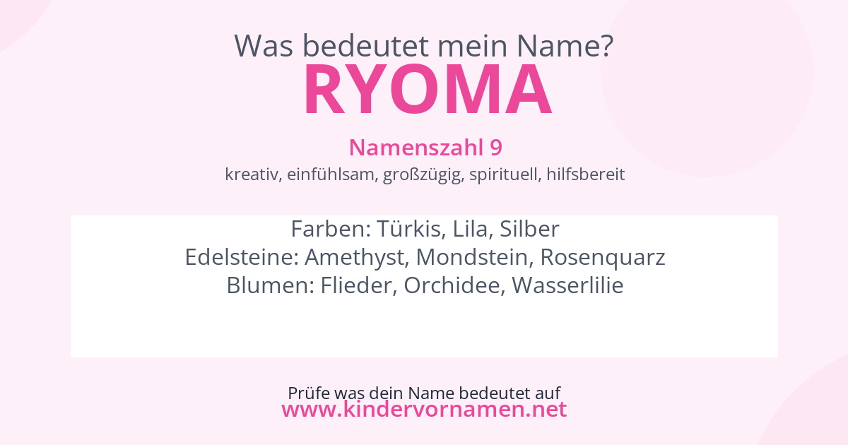 Was bedeutet der Name Ryoma?