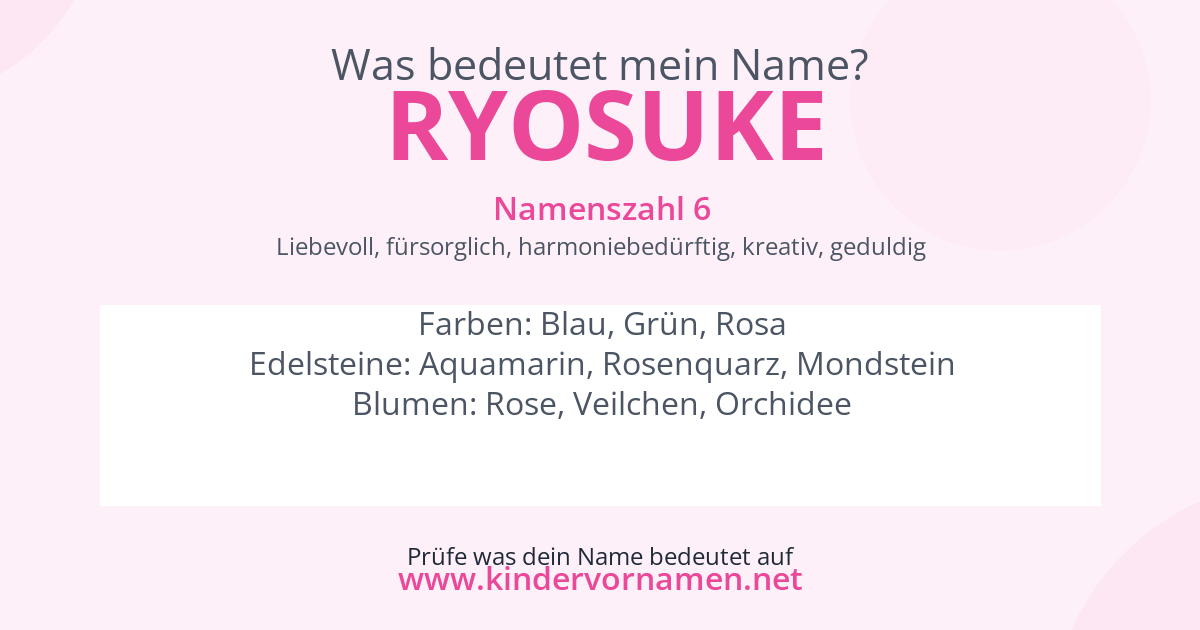 Was bedeutet der Name Ryosuke?