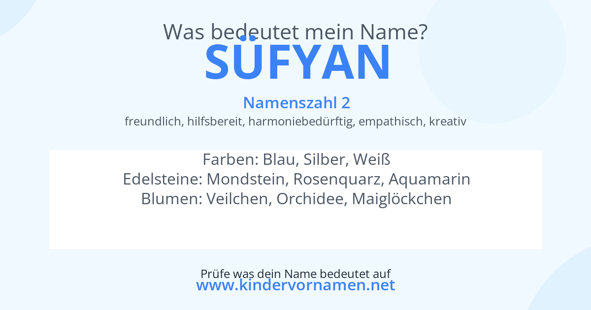 Was bedeutet der Name Süfyan?