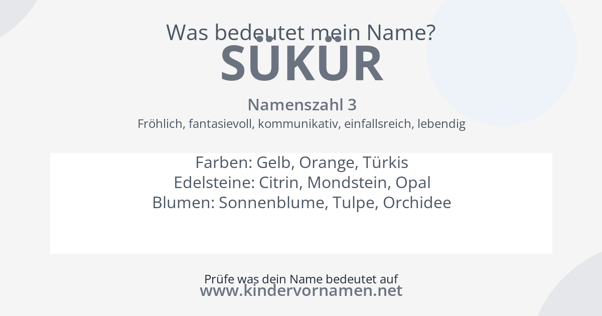 Was bedeutet der Name Sükür?