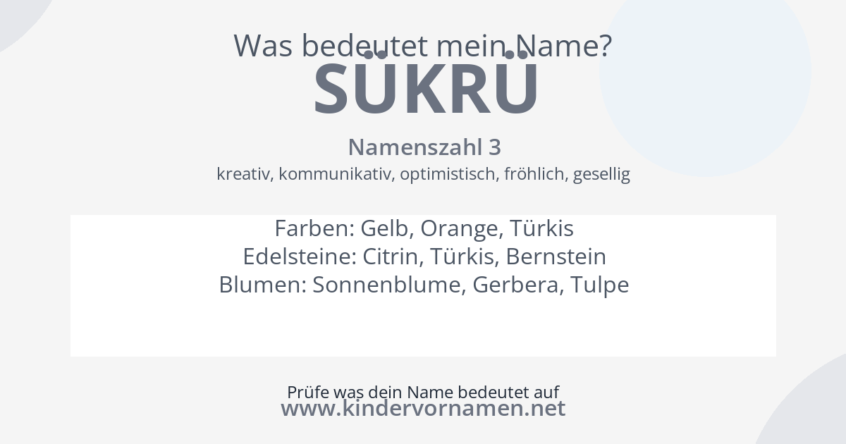 Was bedeutet der Name Sükrü?