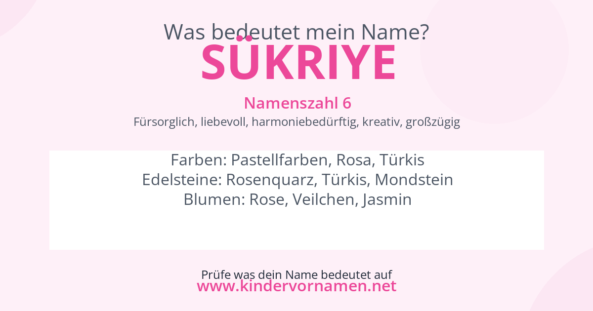 Was bedeutet der Name Sükriye?