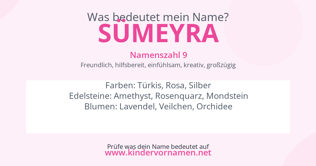 Was bedeutet der Name Sümeyra?