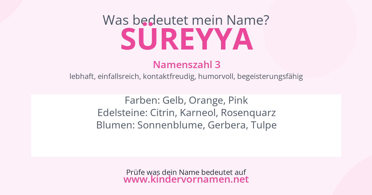 Was bedeutet der Name Süreyya?
