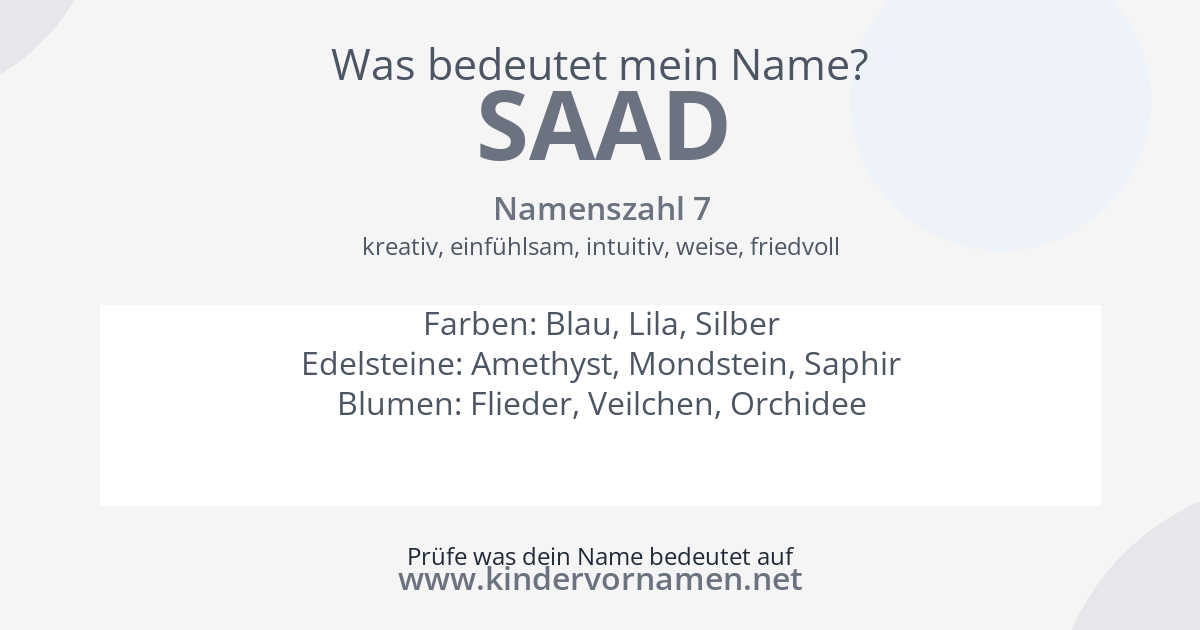 Was bedeutet der Name Saad?