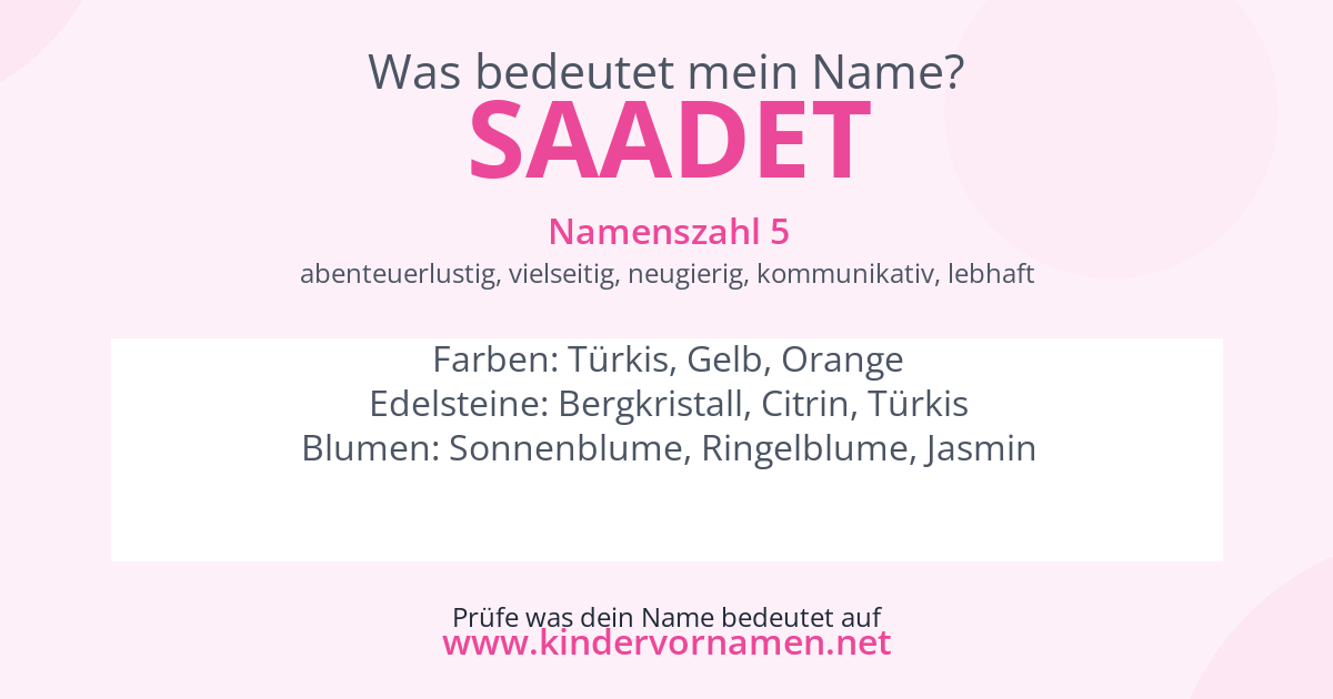 Was bedeutet der Name Saadet?