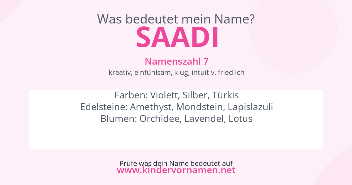 Was bedeutet der Name Saadi?