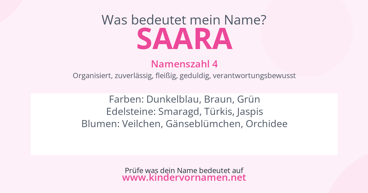 Was bedeutet der Name Saara?