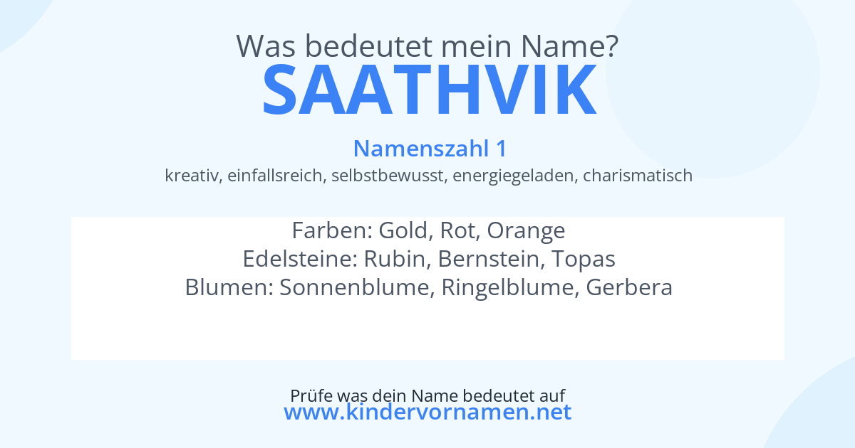 Was bedeutet der Name Saathvik?
