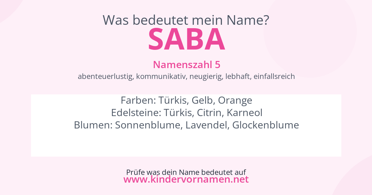 Was bedeutet der Name Saba?