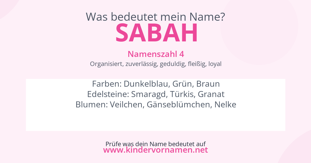 Was bedeutet der Name Sabah?