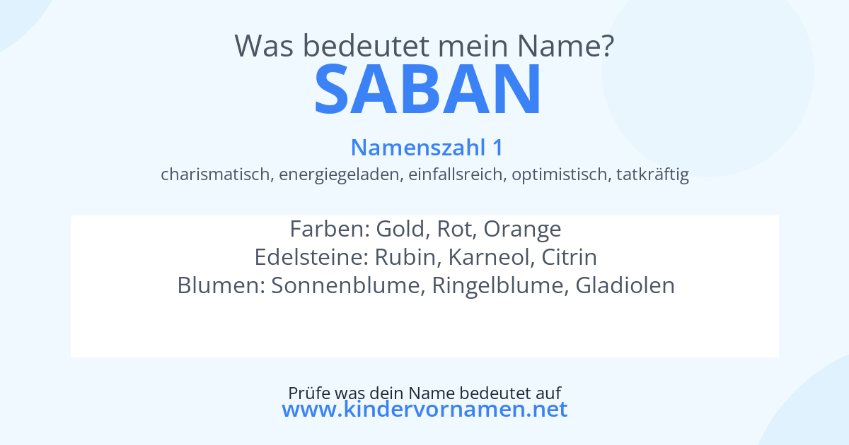Was bedeutet der Name Saban?