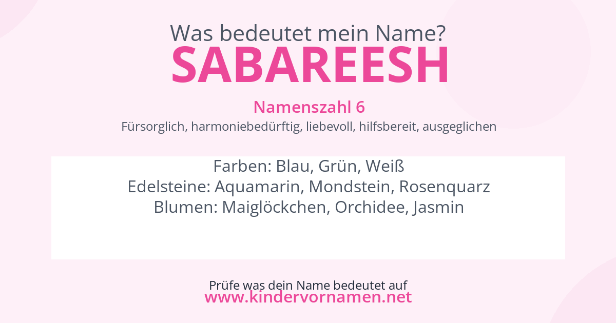 Was bedeutet der Name Sabareesh?