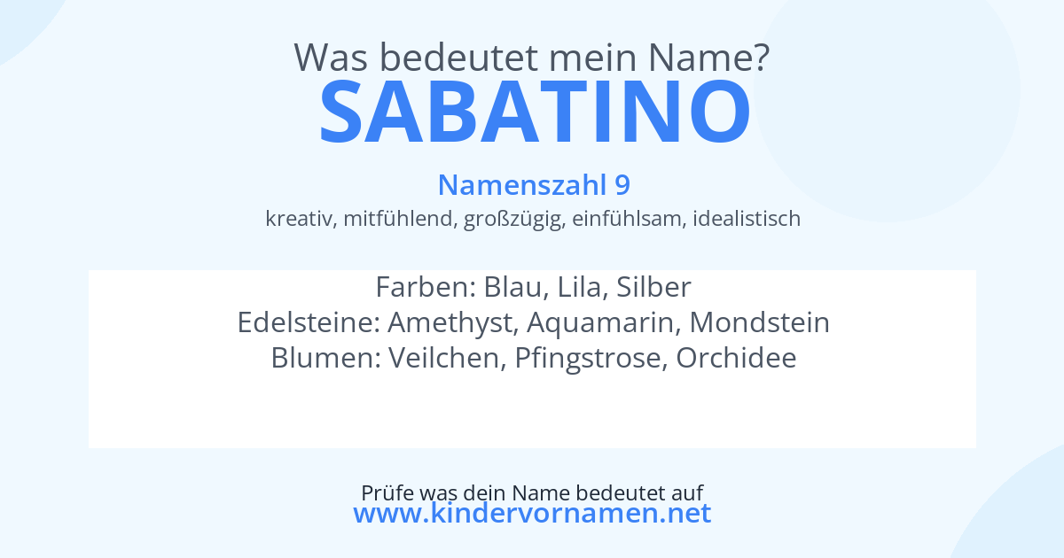 Was bedeutet der Name Sabatino?