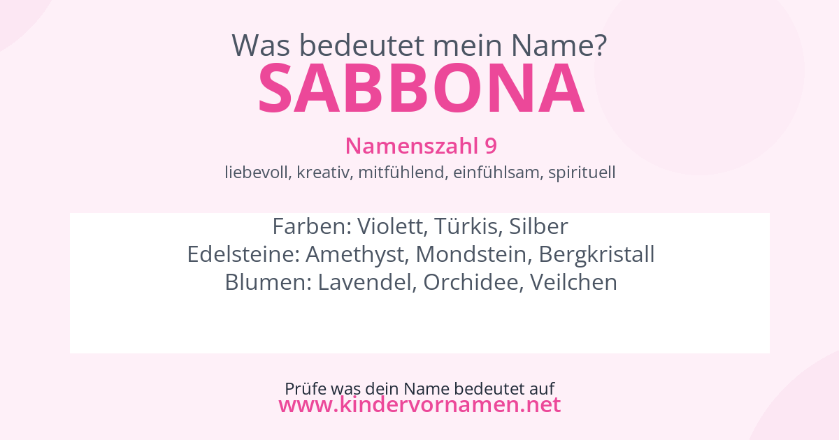 Was bedeutet der Name Sabbona?