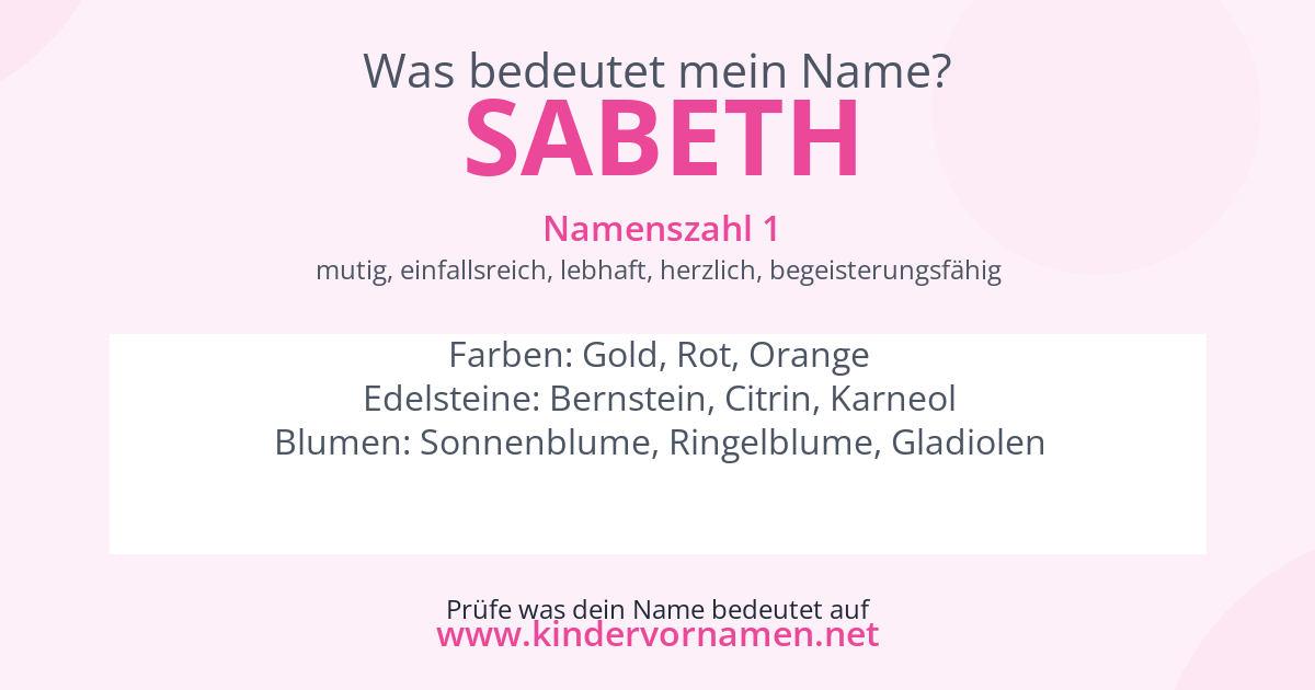 Was bedeutet der Name Sabeth?