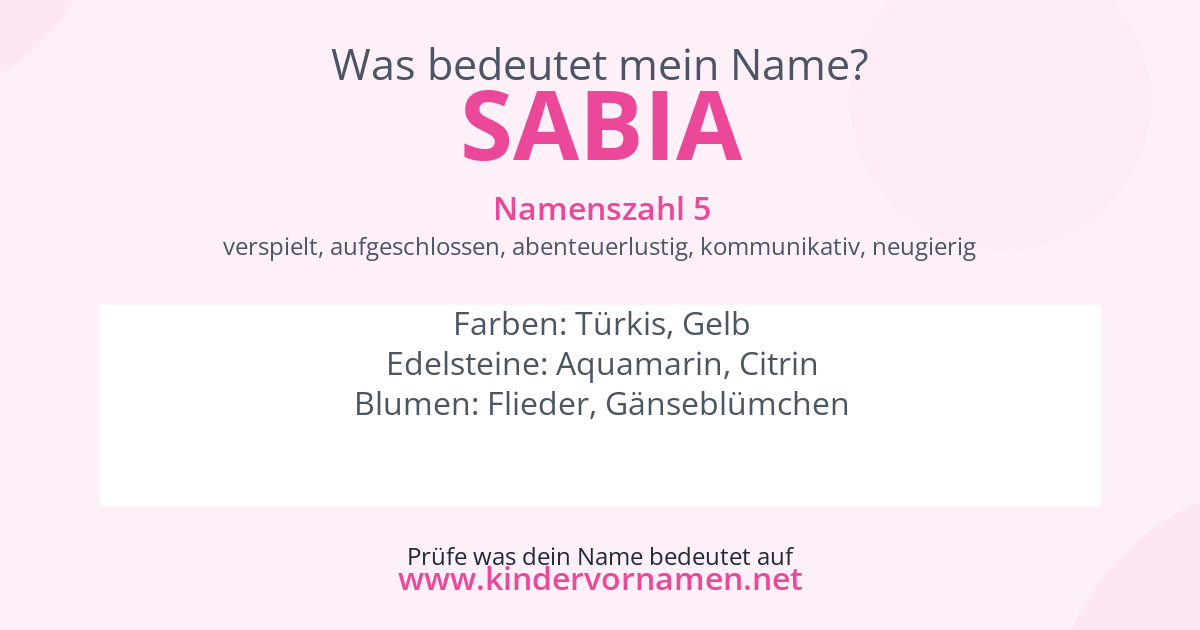 Was bedeutet der Name Sabia?