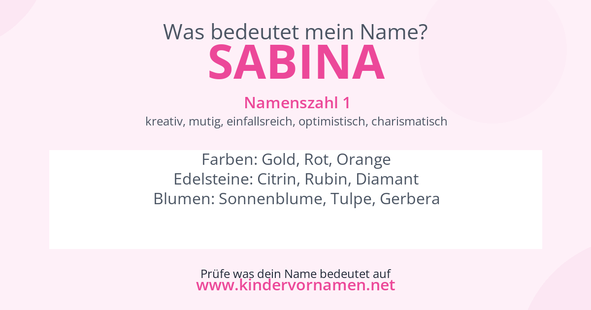 Was bedeutet der Name Sabina?