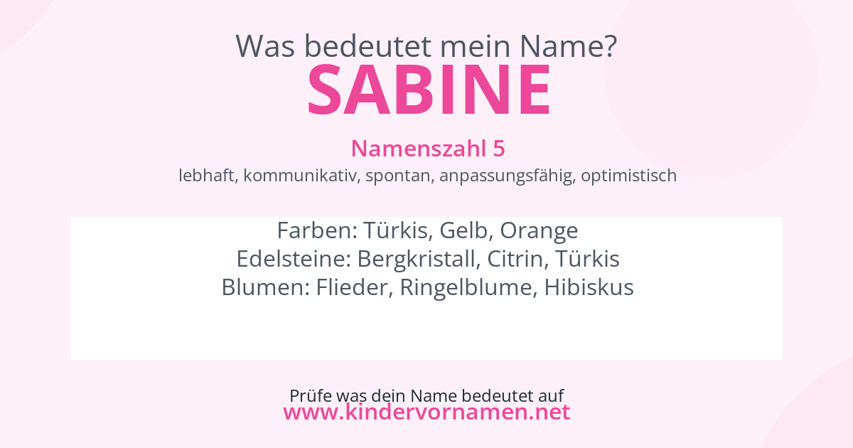 Was bedeutet der Name Sabine?