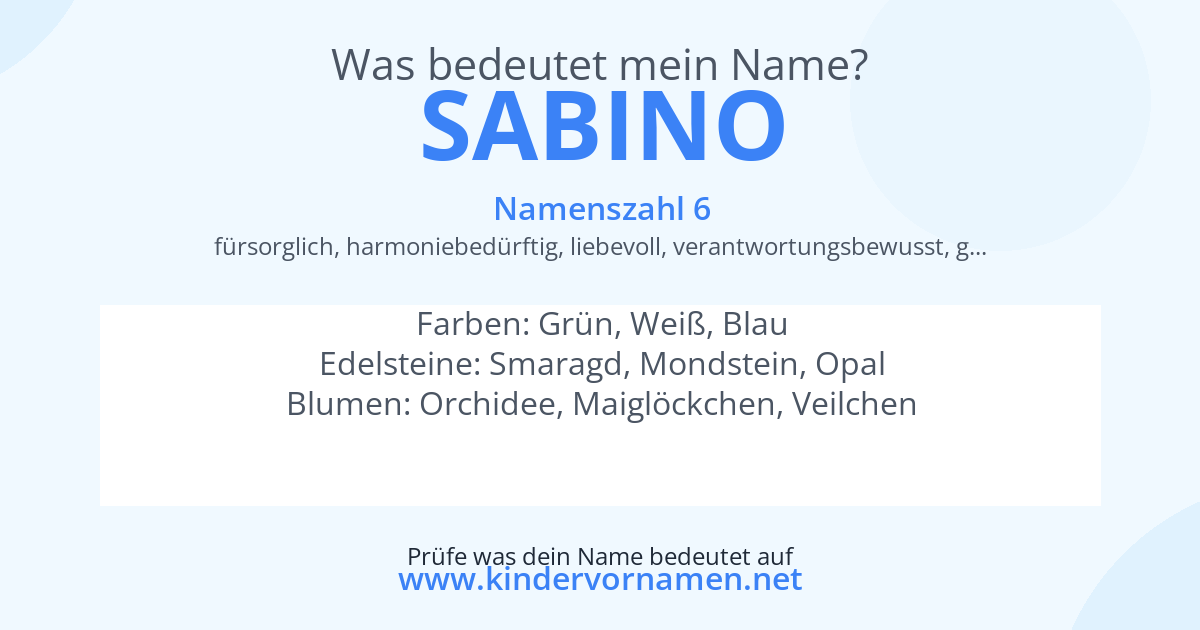 Was bedeutet der Name Sabino?