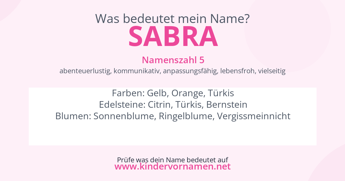 Was bedeutet der Name Sabra?