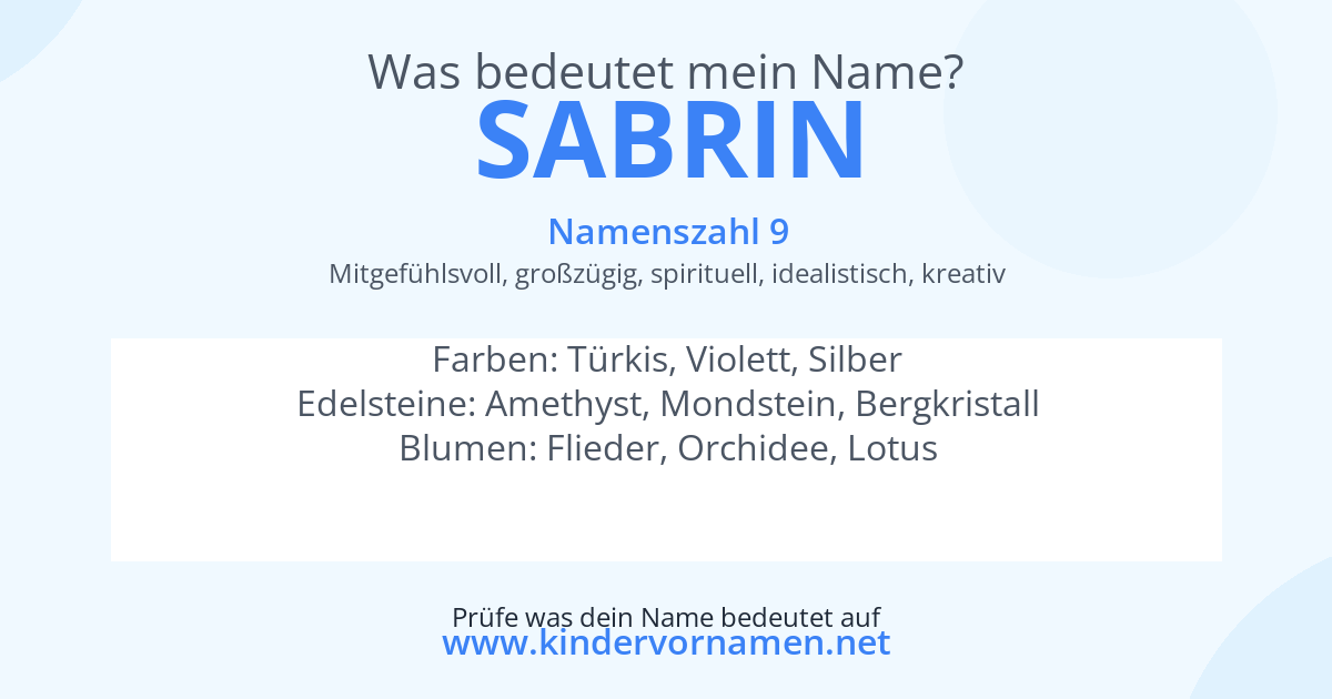 Was bedeutet der Name Sabrin?