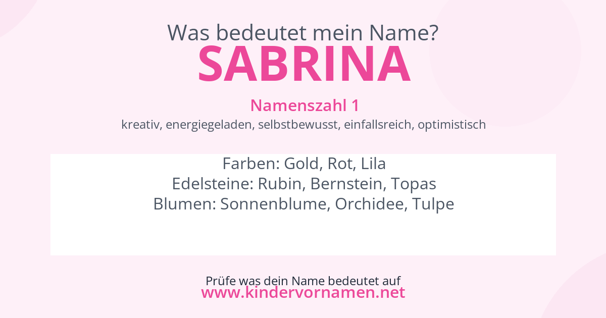 Was bedeutet der Name Sabrina?
