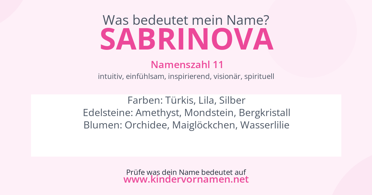 Was bedeutet der Name Sabrinova?