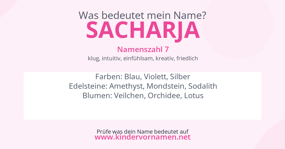 Was bedeutet der Name Sacharja?