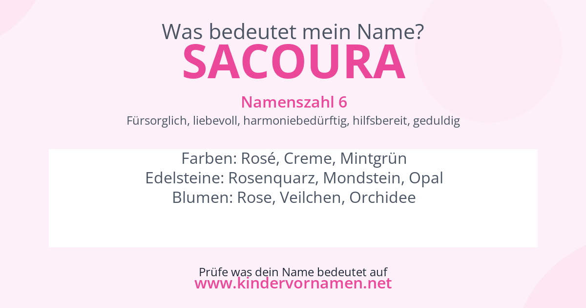 Was bedeutet der Name Sacoura?