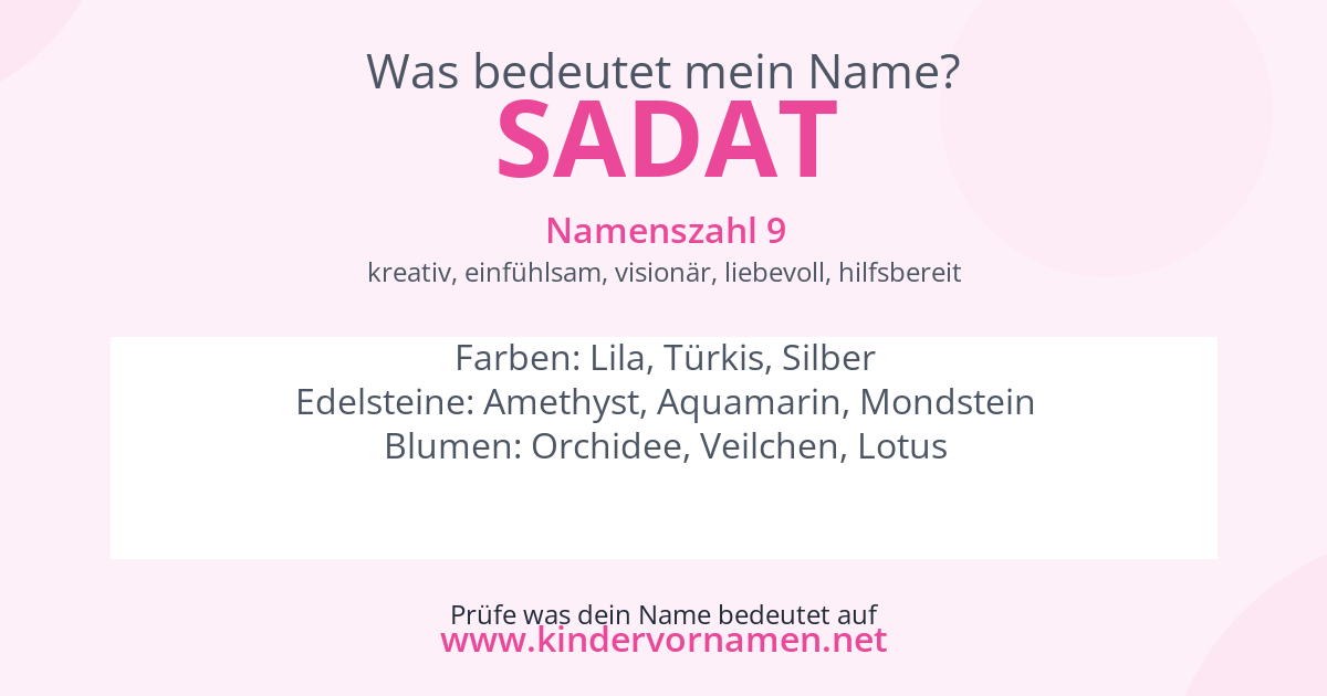 Was bedeutet der Name Sadat?