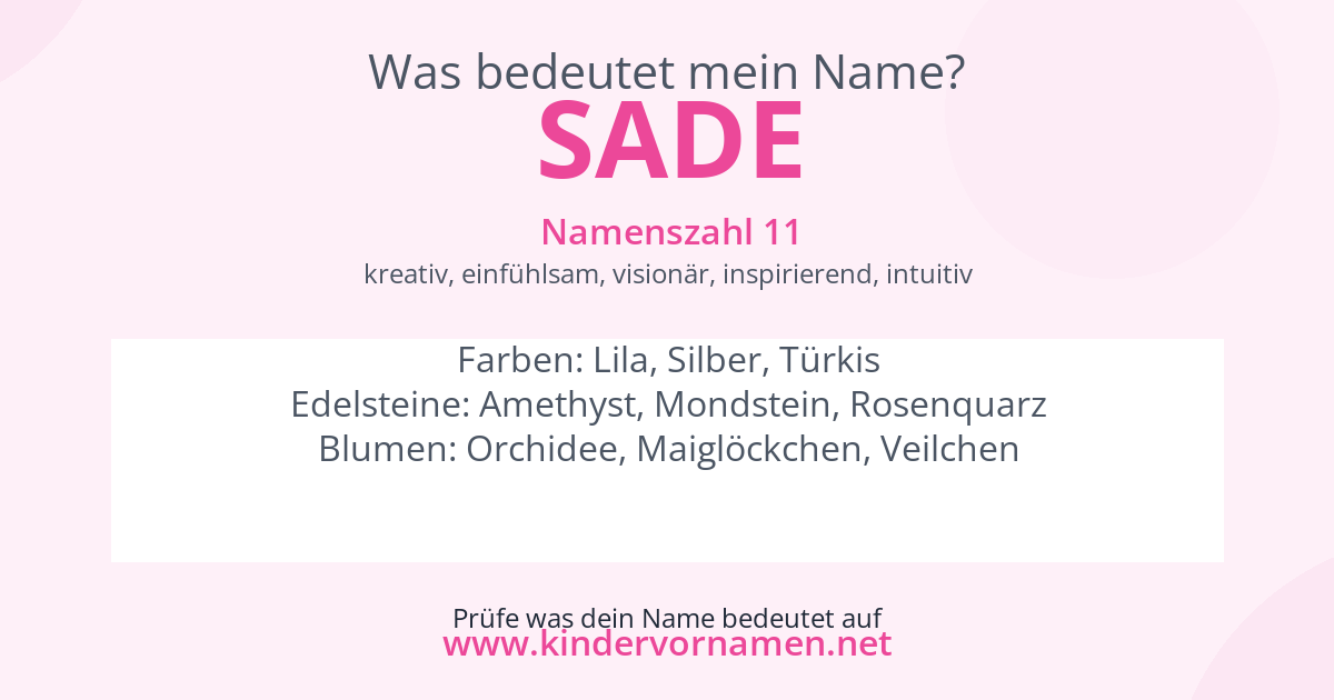 Was bedeutet der Name Sade?
