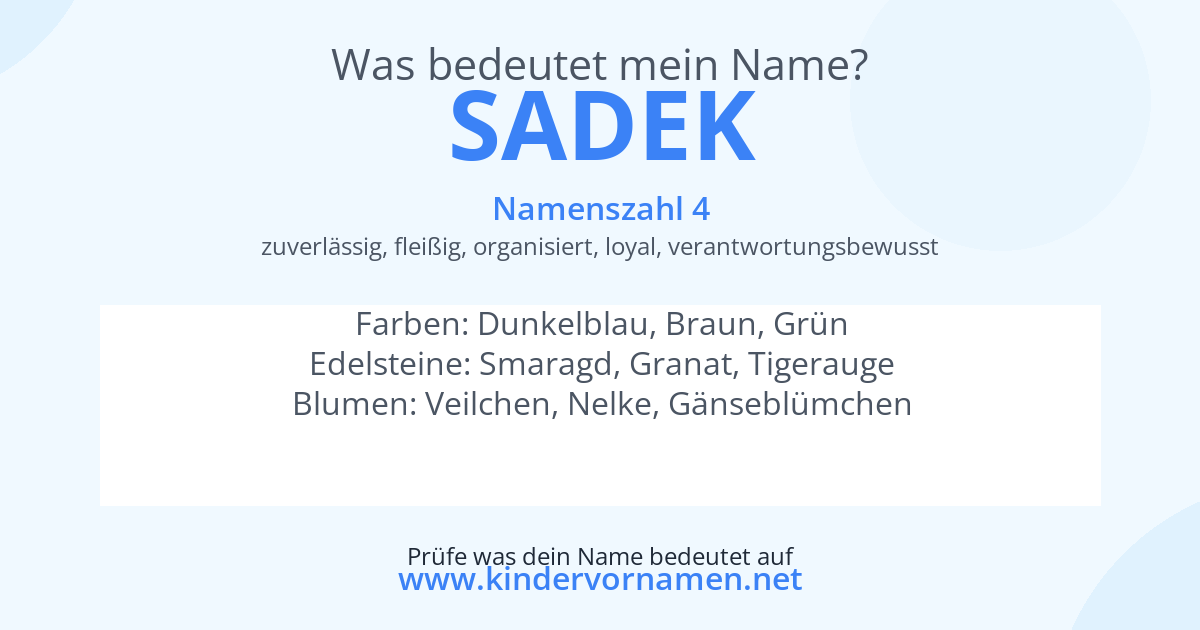 Was bedeutet der Name Sadek?