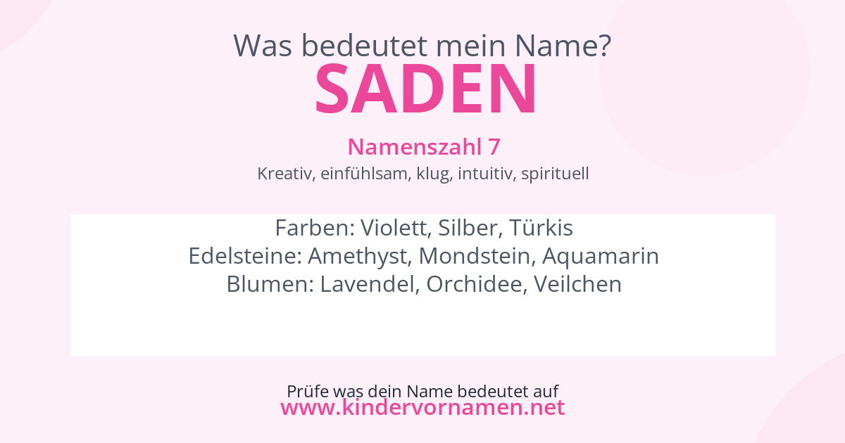 Was bedeutet der Name Saden?