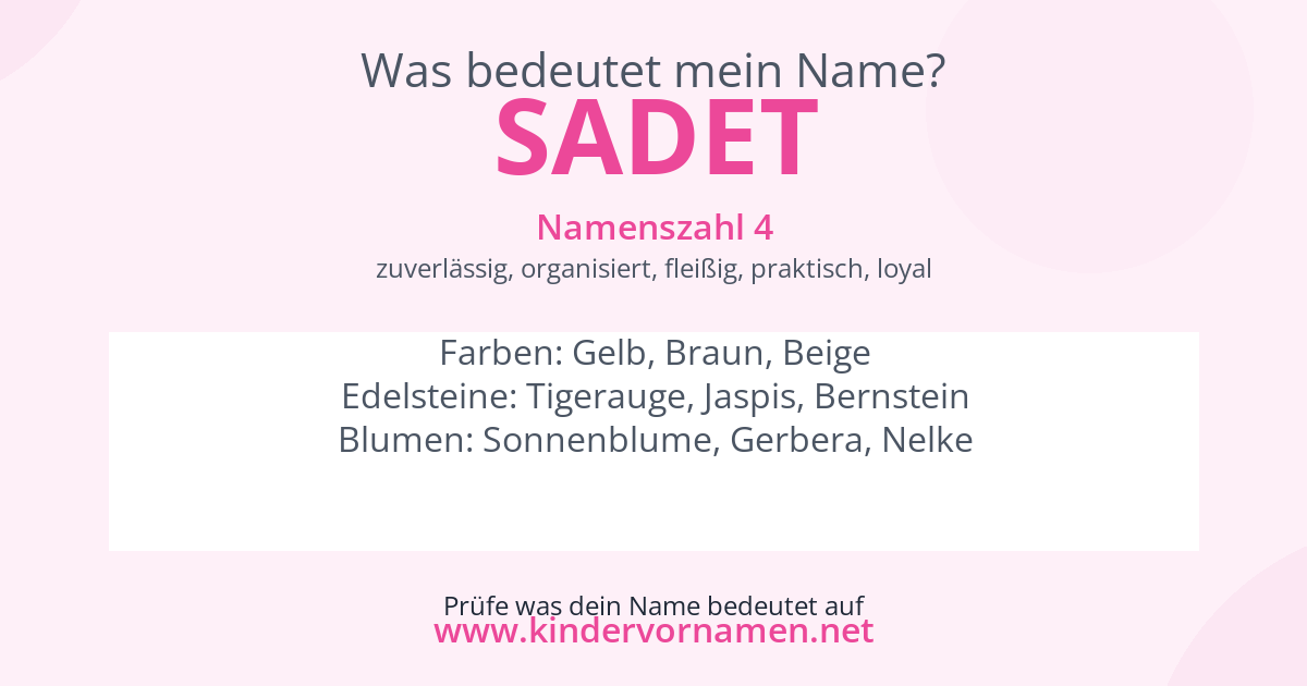 Was bedeutet der Name Sadet?