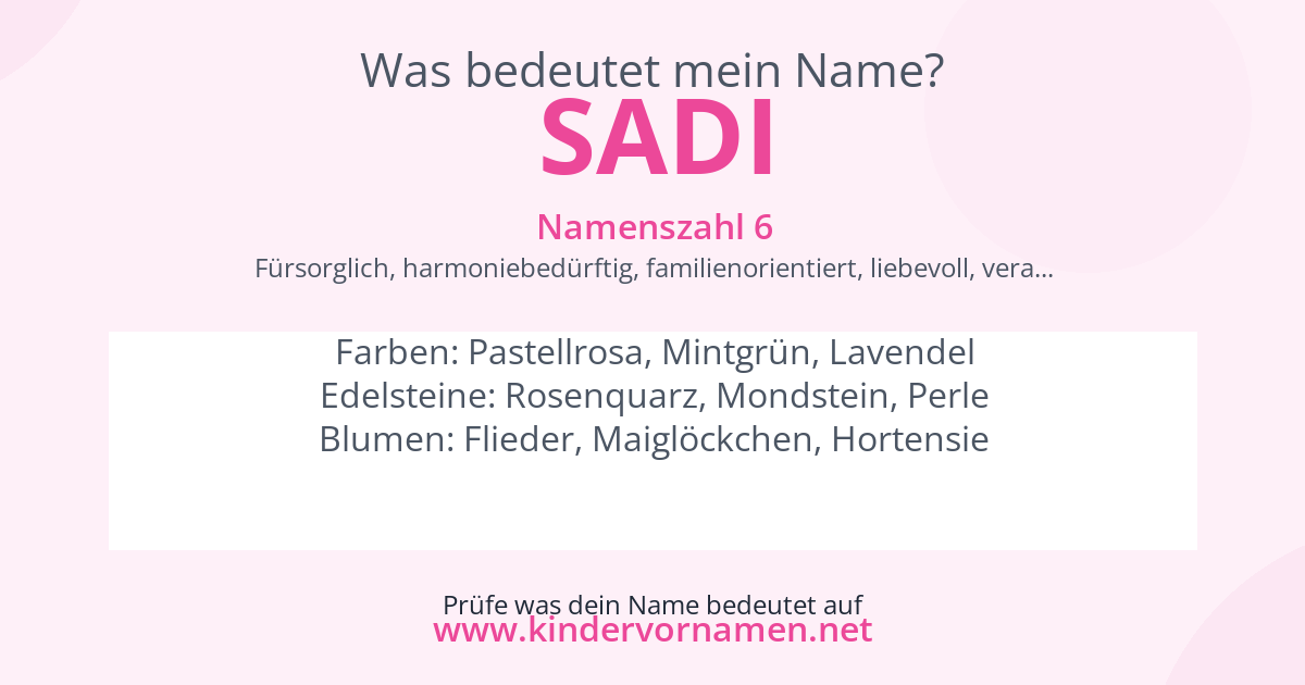 Was bedeutet der Name Sadi?