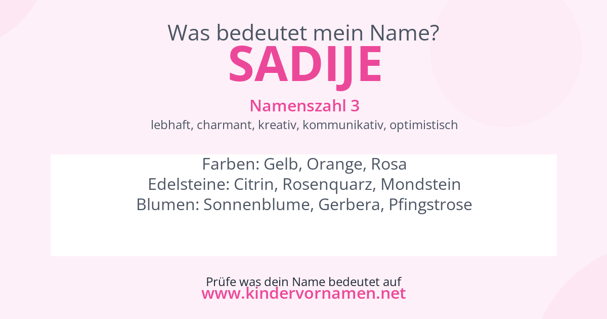 Was bedeutet der Name Sadije?