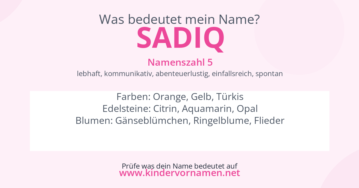 Was bedeutet der Name Sadiq?