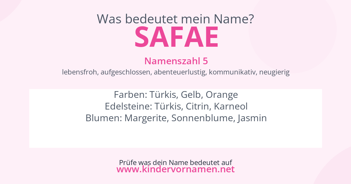 Was bedeutet der Name Safae?