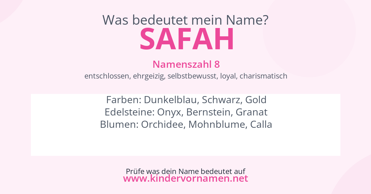 Was bedeutet der Name Safah?