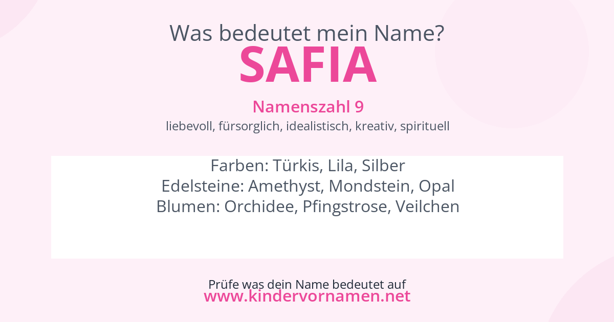 Was bedeutet der Name Safia?