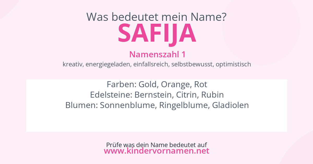 Was bedeutet der Name Safija?