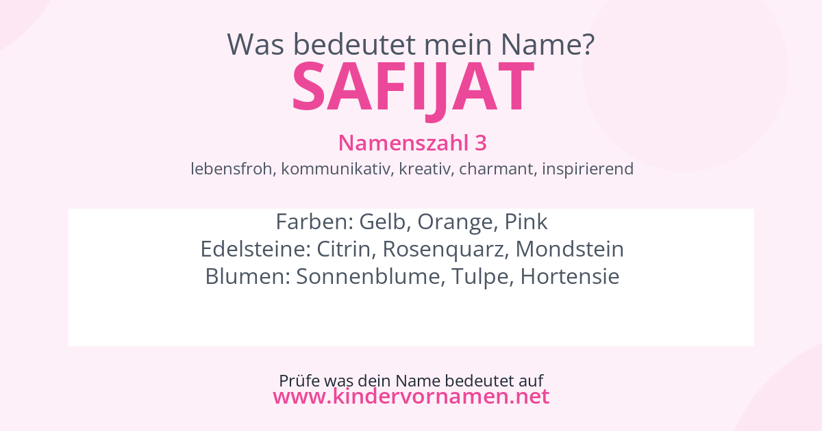 Was bedeutet der Name Safijat?
