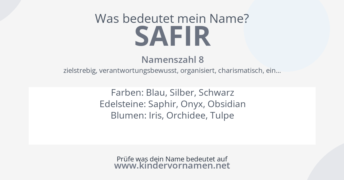 Was bedeutet der Name Safir?