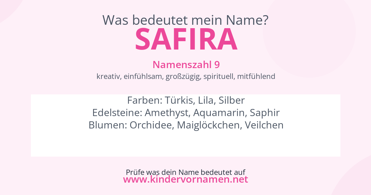 Was bedeutet der Name Safira?