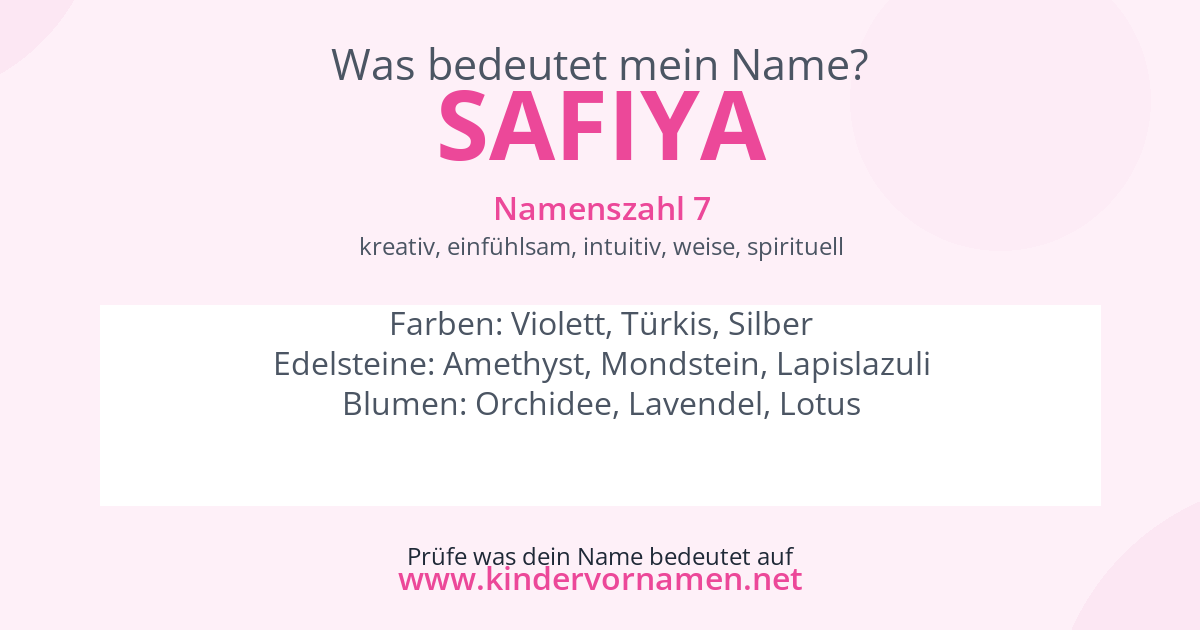 Was bedeutet der Name Safiya?